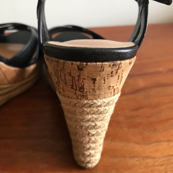 Charles David | Leather Ankle Strap Platform Wedge Sandal w/ Cork + Brai… - Picture 5 of 8